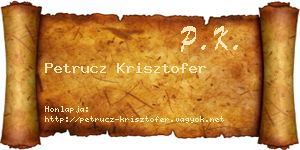 Petrucz Krisztofer névjegykártya